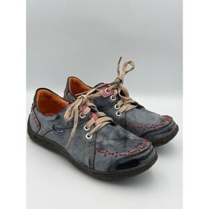 TMA EYES Hand Stitching Leather Women's Sneaker Charcoal Black EU 44